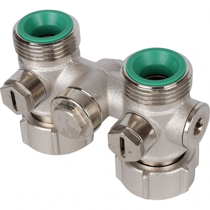 Узел нижнего подключения для однотрубных систем с байпасом D2/50 прямой c байпасом, G 3/4" M x G 3/4" M