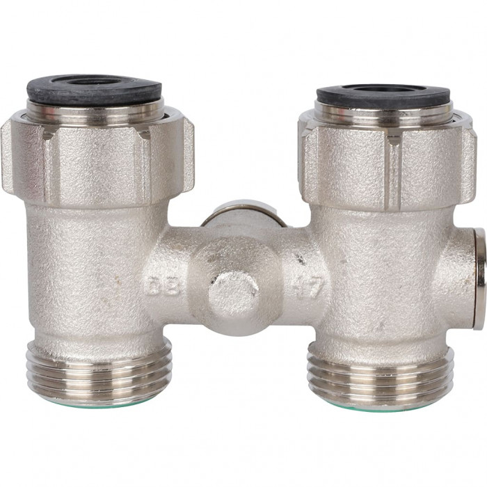 Узел нижнего подключения для однотрубных систем с байпасом D2/50 прямой c байпасом, G 3/4" M x G 3/4" M