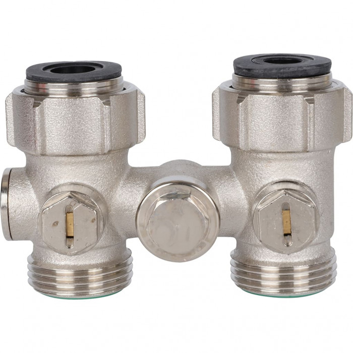 Узел нижнего подключения для однотрубных систем с байпасом D2/50 прямой c байпасом, G 3/4" M x G 3/4" M