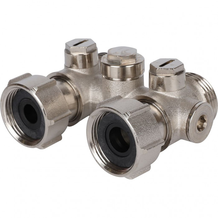 Узел нижнего подключения для однотрубных систем с байпасом D2/50 прямой c байпасом, G 3/4" M x G 3/4" M