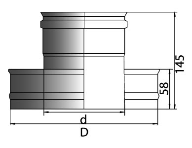 Переходник термо-моно PTM с D250/350 на D250, AISI 321 (Вулкан)