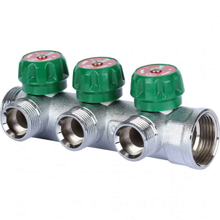 STOUT SMB-6850-013403 STOUT Коллектор регулирующий 1", 3 отвода 3/4" ЕК