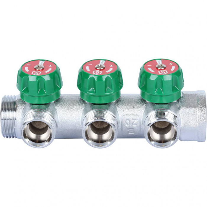 STOUT SMB-6850-013403 STOUT Коллектор регулирующий 1", 3 отвода 3/4" ЕК