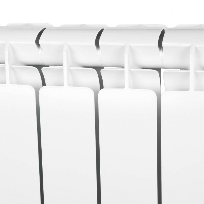 Алюминиевый радиатор STOUT Bravo 500, 10 секций, нижнее правое подключение, белый