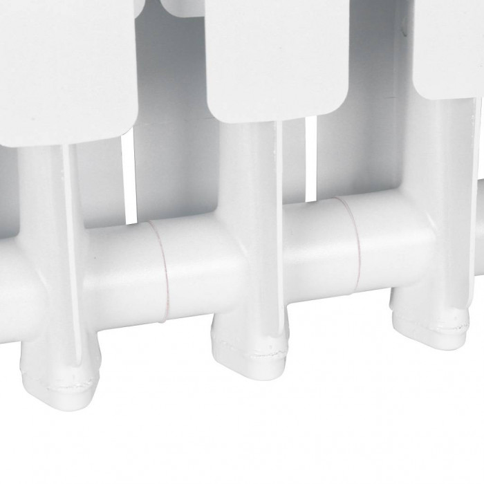 Алюминиевый радиатор STOUT Bravo 500, 10 секций, нижнее правое подключение, белый