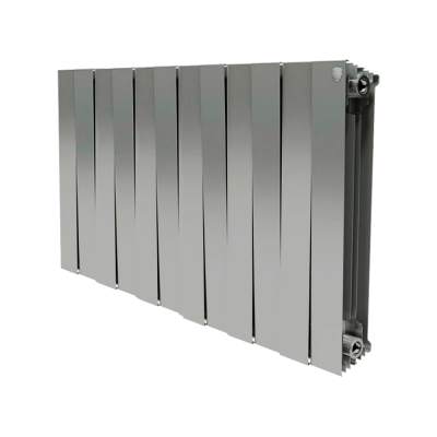 Биметаллический радиатор Royal Thermo PianoForte 500, 12 секций, боковое подключение, серебристый