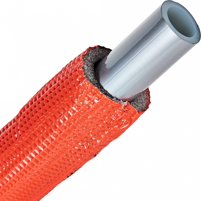 Труба STOUT 20х2,8 (бухта 100 метров) PEX-a из сшитого полиэтилена с кислородным слоем, серая в теплоизоляции (красная)