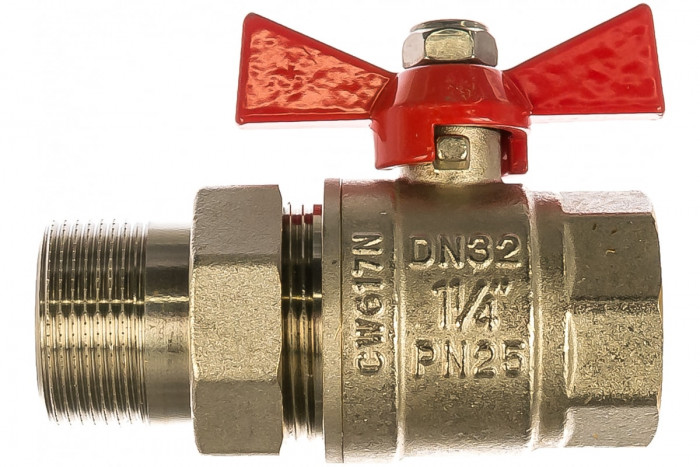 Кран шаровой VALTEC BASE с полусгоном 1 1/4" вн.-нар