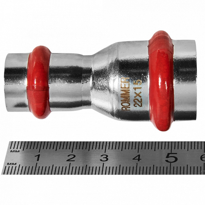 ROMMER RSS-0018-002215 Муфта переходная, 22х15, из нержавеющей стали прессовой