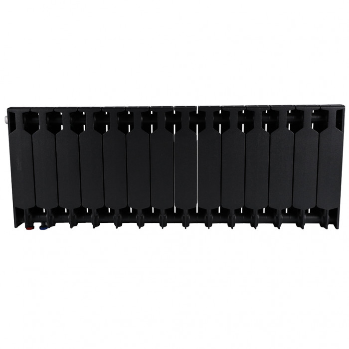 Биметаллический радиатор RIFAR SUPReMO VENTIL 350, 14 секций, нижнее правое подключение, черный