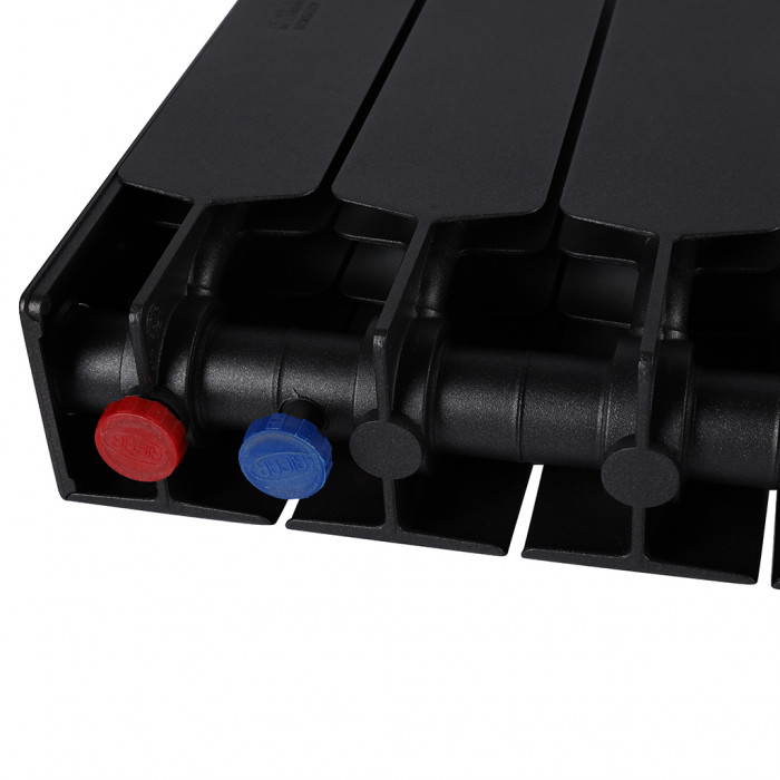 Биметаллический радиатор RIFAR SUPReMO VENTIL 350, 14 секций, нижнее правое подключение, черный