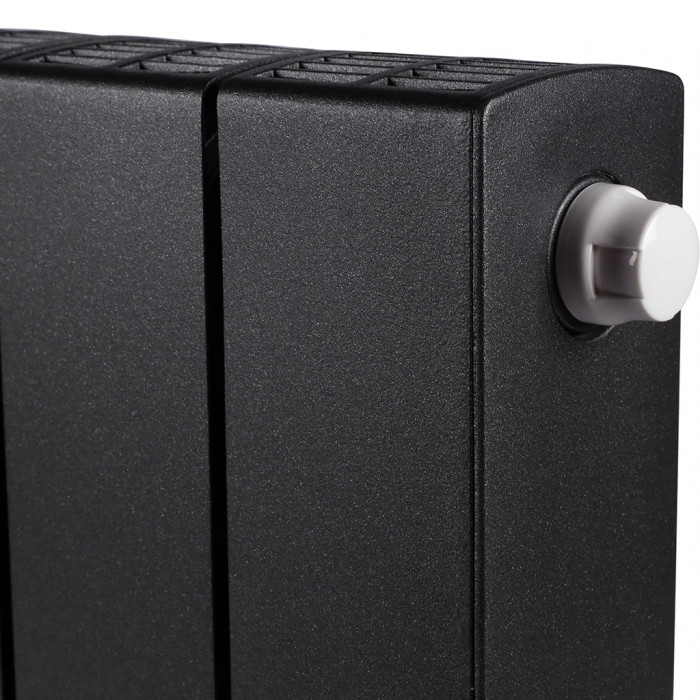 Биметаллический радиатор RIFAR SUPReMO VENTIL 350, 14 секций, нижнее правое подключение, черный