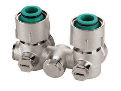 Узел нижнего подключения для однотрубных систем с байпасом E2/50 угловой c байпасом, G 3/4&quot; M x G 3/4&quot; M