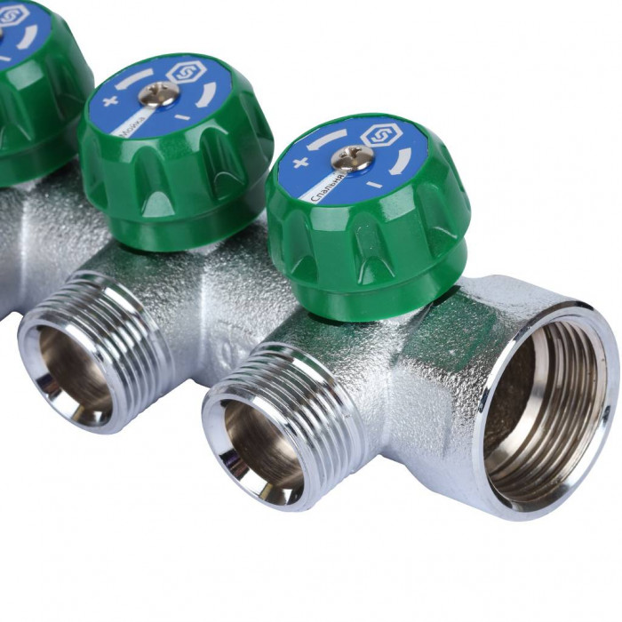 STOUT SMB-6850-013404 STOUT Коллектор регулирующий 1", 4 отвода 3/4" ЕК