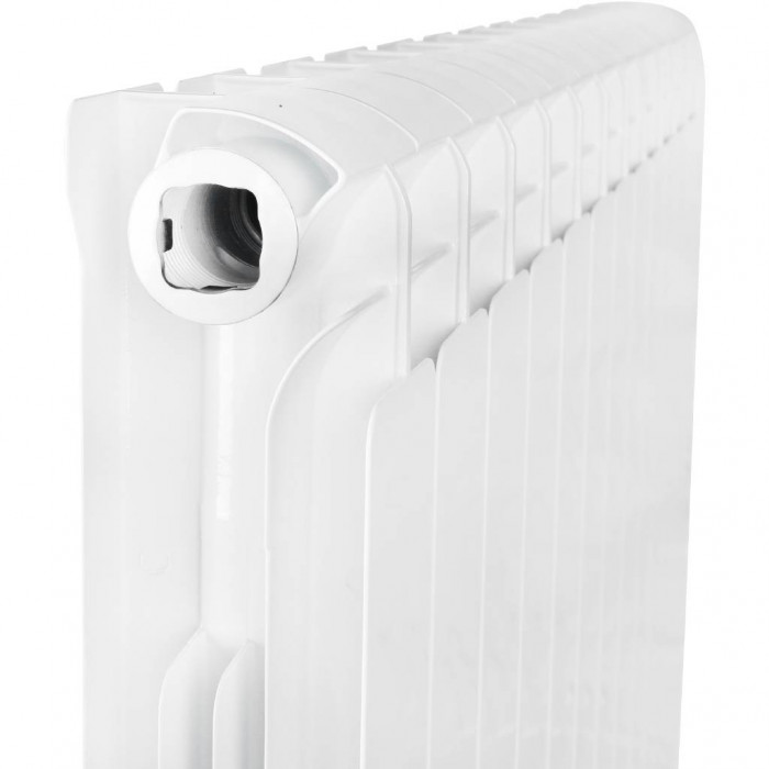 Алюминиевый радиатор STOUT Bravo 500, 12 секций, нижнее правое подключение, белый