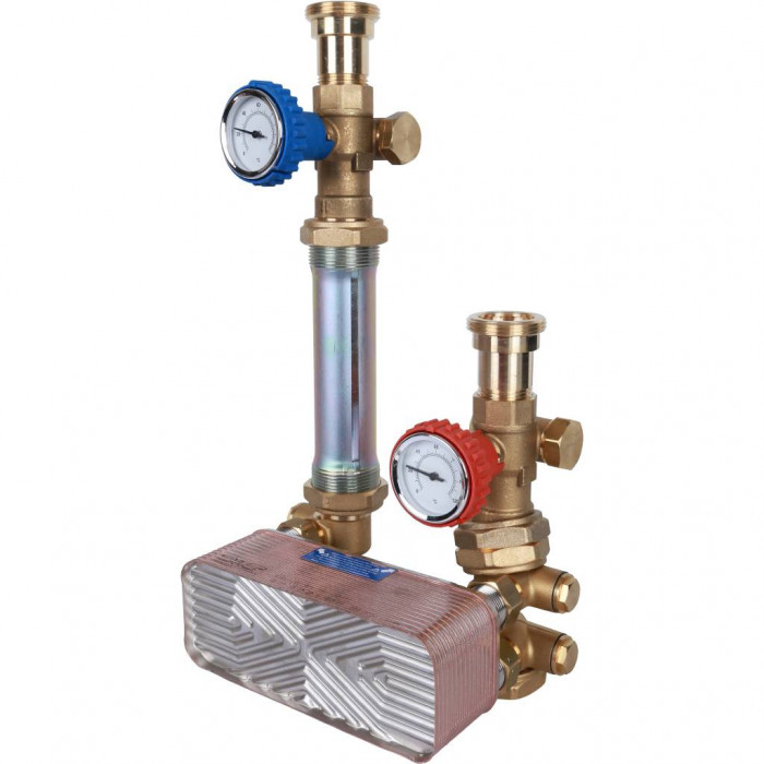 Насосная группа STOUT SDG-0038 с теплообменником 28 пластин, без насоса в теплоизоляции