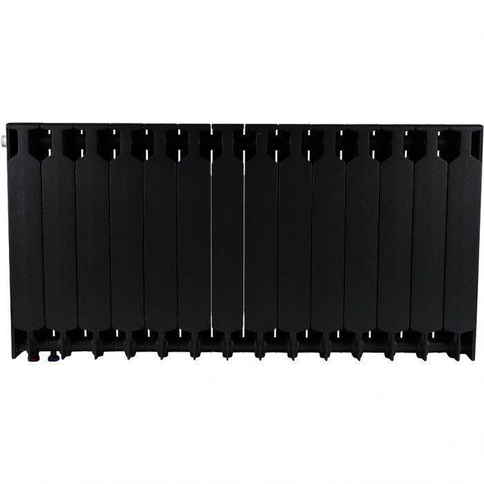 Биметаллический радиатор RIFAR SUPReMO VENTIL 500, 14 секций, нижнее правое подключение, черный