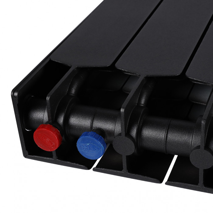 Биметаллический радиатор RIFAR SUPReMO VENTIL 500, 14 секций, нижнее правое подключение, черный