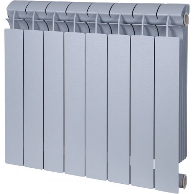 Global STYLE PLUS 500 8 секции радиатор биметаллический боковое подключение (цвет cod.08 grigio argento opaco metallizzato 2676 (серый))