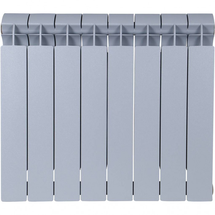 Биметаллический радиатор Global STYLE PLUS 500, 8 секций, боковое подключение, серый