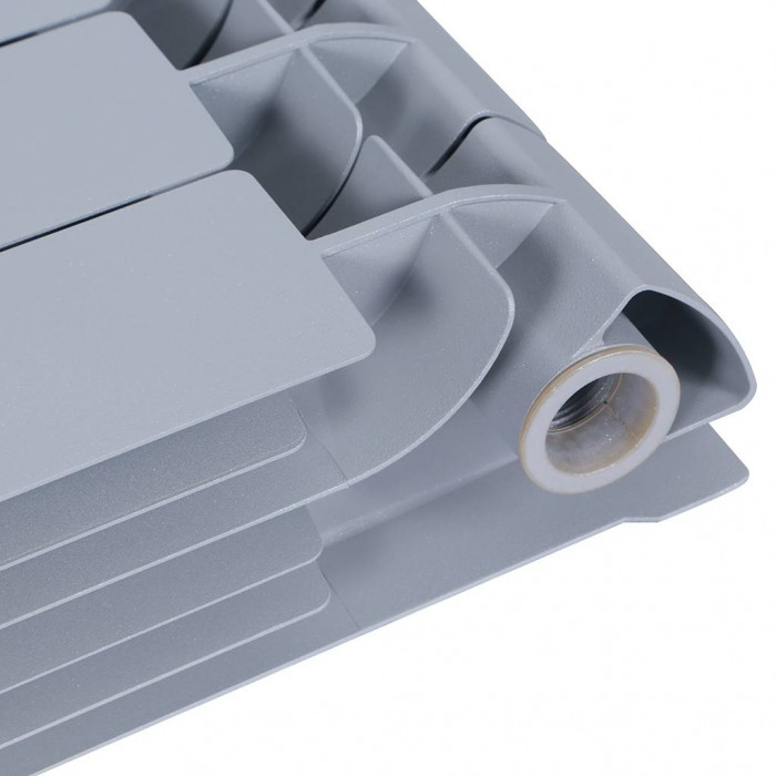 Биметаллический радиатор Global STYLE PLUS 500, 8 секций, боковое подключение, серый