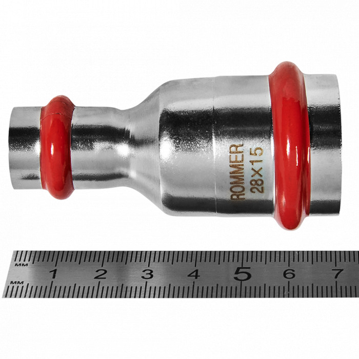 ROMMER RSS-0018-002815 Муфта переходная, 28х15, из нержавеющей стали прессовой