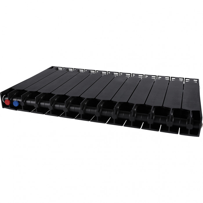 Биметаллический радиатор RIFAR SUPReMO VENTIL 500, 12 секций, нижнее правое подключение, черный