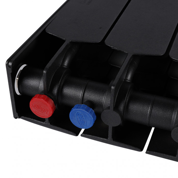 Биметаллический радиатор RIFAR SUPReMO VENTIL 500, 12 секций, нижнее правое подключение, черный