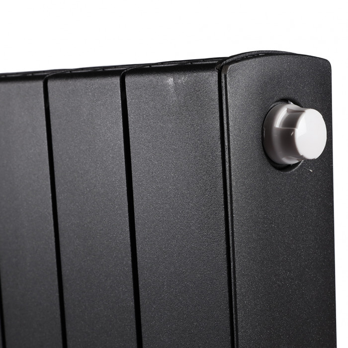 Биметаллический радиатор RIFAR SUPReMO VENTIL 500, 12 секций, нижнее правое подключение, черный