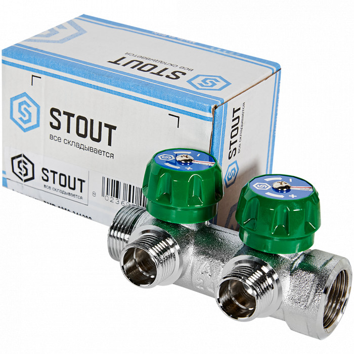 STOUT SMB-6850-341202 STOUT Коллектор регулирующий 3/4", 2 отвода 1/2"