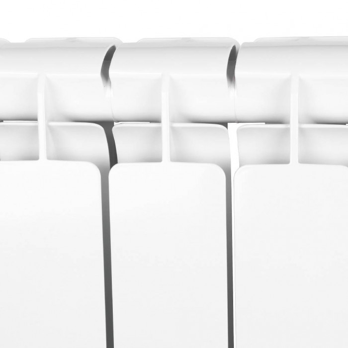 Алюминиевый радиатор STOUT Bravo 500, 14 секций, нижнее правое подключение, белый