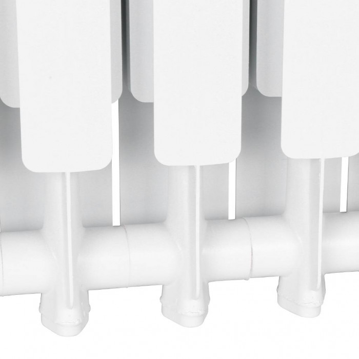 Алюминиевый радиатор STOUT Bravo 500, 14 секций, нижнее правое подключение, белый