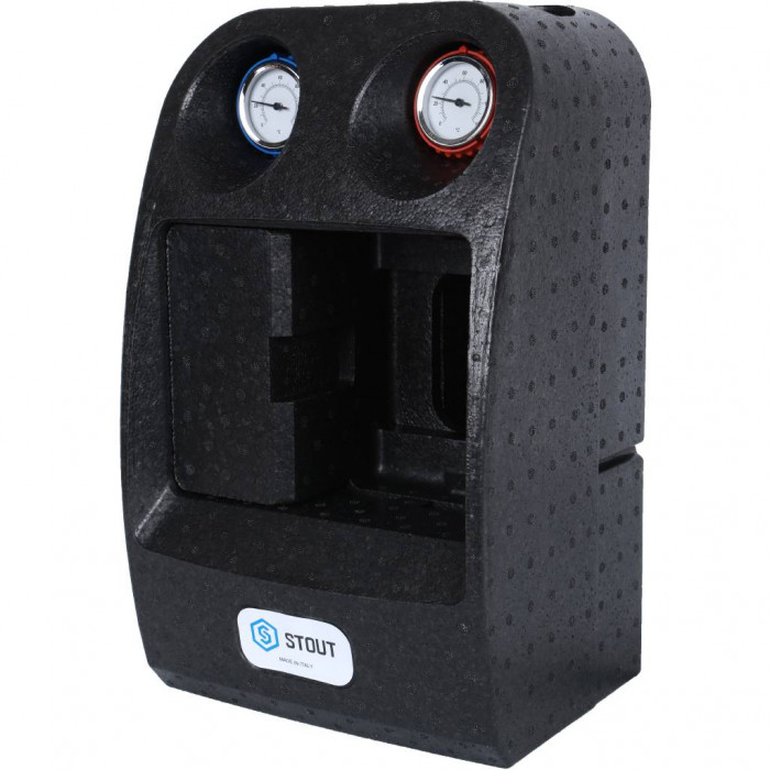 Насосная группа STOUT SDG-0038 с теплообменником 18 пластин, без насоса в теплоизоляции