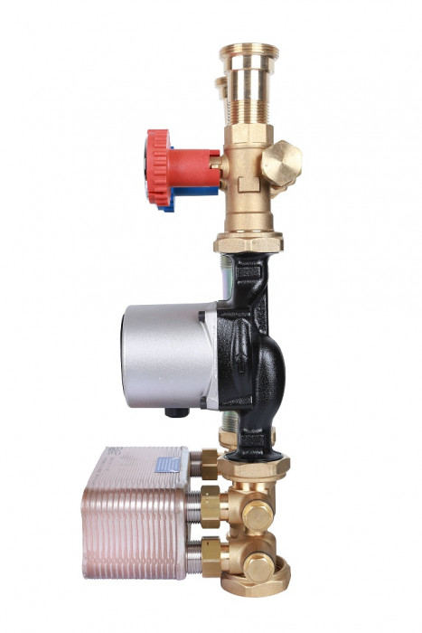 Насосная группа STOUT SDG-0038 с теплообменником 18 пластин, без насоса в теплоизоляции