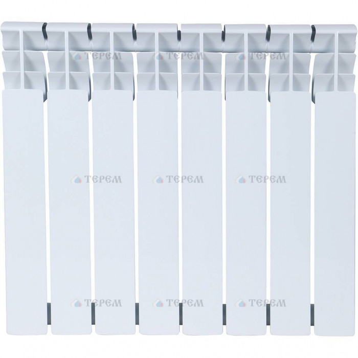 Биметаллический радиатор ROMMER Plus 500, 8 секций, боковое подключение, белый