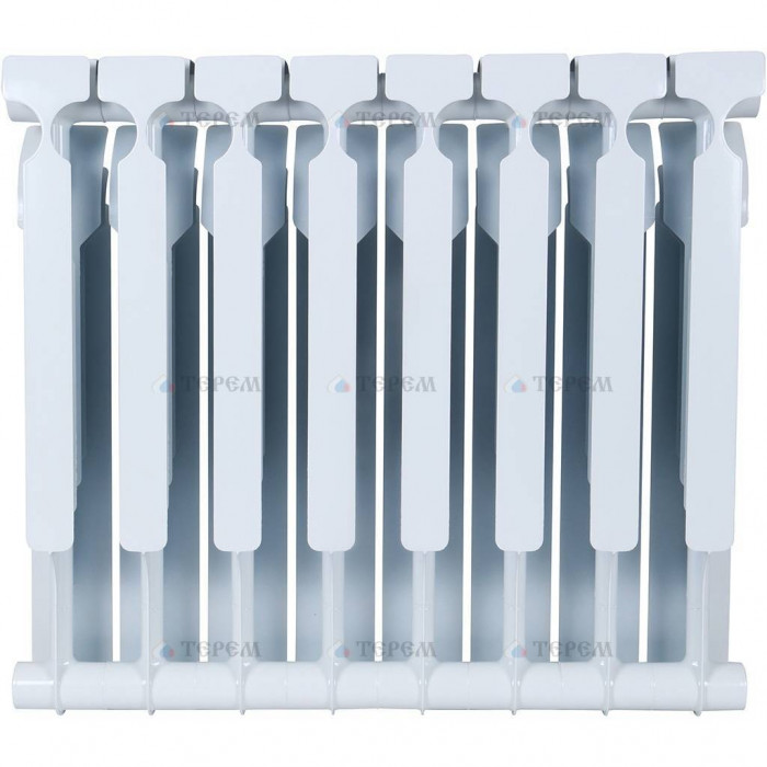 Биметаллический радиатор ROMMER Plus 500, 8 секций, боковое подключение, белый