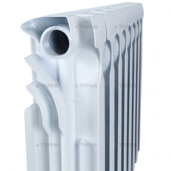 Биметаллический радиатор ROMMER Plus 500, 8 секций, боковое подключение, белый