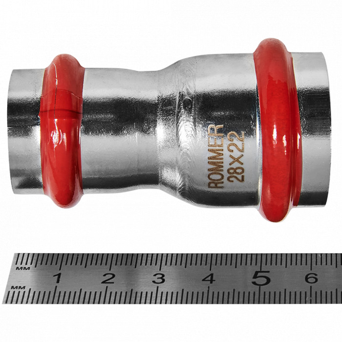 ROMMER RSS-0018-002822 Муфта переходная, 28х22, из нержавеющей стали прессовой