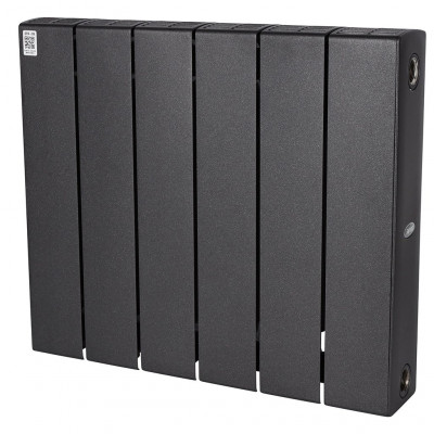 Биметаллический радиатор RIFAR SUPReMO 350, 6 секций, боковое подключение, черный