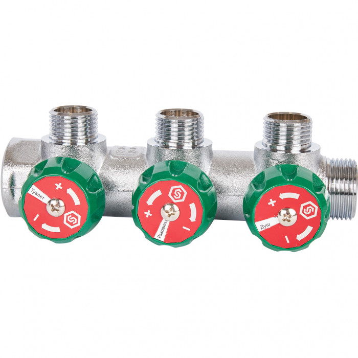 STOUT SMB-6850-341203 STOUT Коллектор регулирующий 3/4", 3 отвода 1/2"