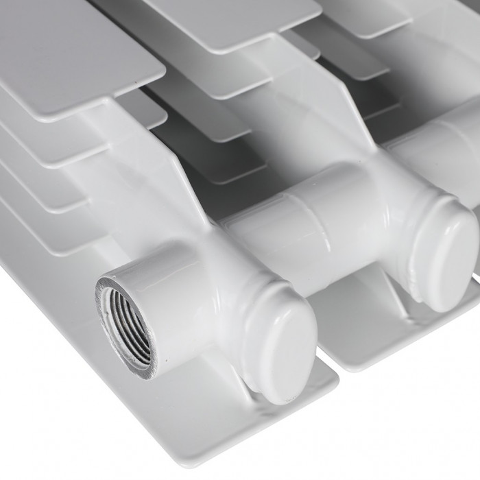 Алюминиевый радиатор STOUT VEGA 500, 4 секций, боковое подключение, белый