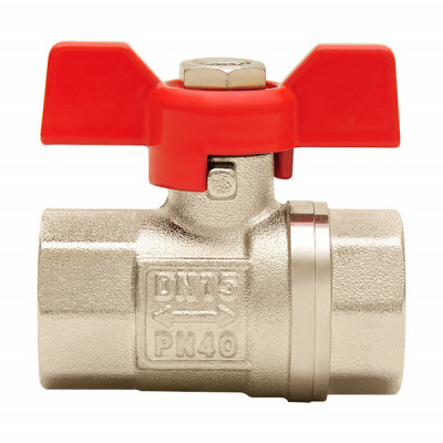 Кран шаровой латунный Smart Install ВР/ВР 3/4&quot; бабочка красный