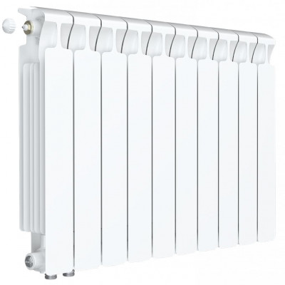 Биметаллический радиатор RIFAR MONOLIT 500, 11 секций, нижнее правое подключение, белый