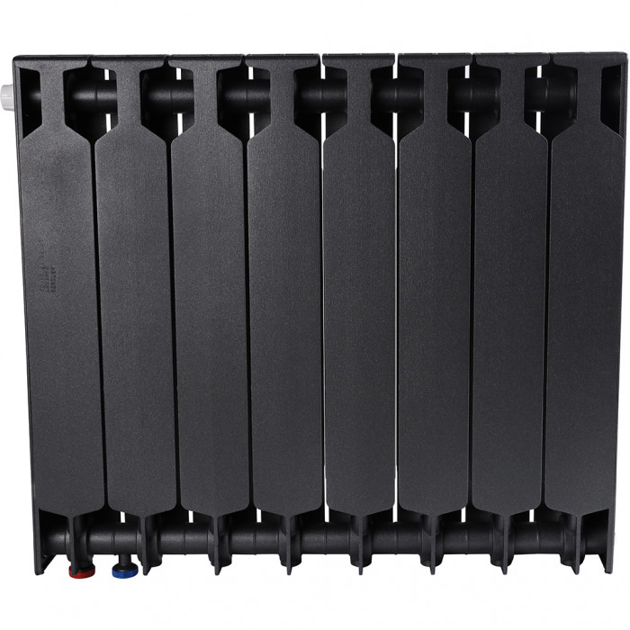 Биметаллический радиатор RIFAR SUPReMO VENTIL 500, 8 секций, нижнее правое подключение, черный