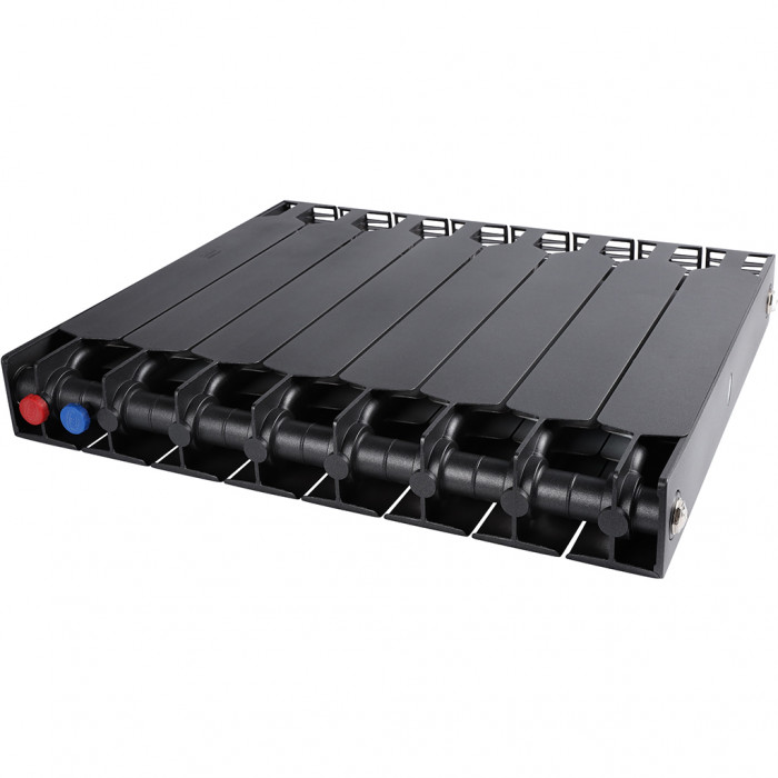 Биметаллический радиатор RIFAR SUPReMO VENTIL 500, 8 секций, нижнее правое подключение, черный