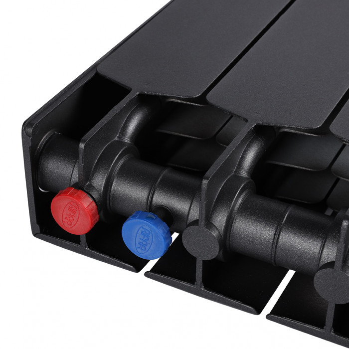 Биметаллический радиатор RIFAR SUPReMO VENTIL 500, 8 секций, нижнее правое подключение, черный