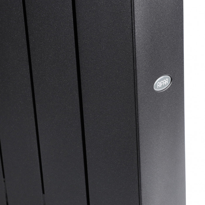 Биметаллический радиатор RIFAR SUPReMO VENTIL 500, 8 секций, нижнее правое подключение, черный