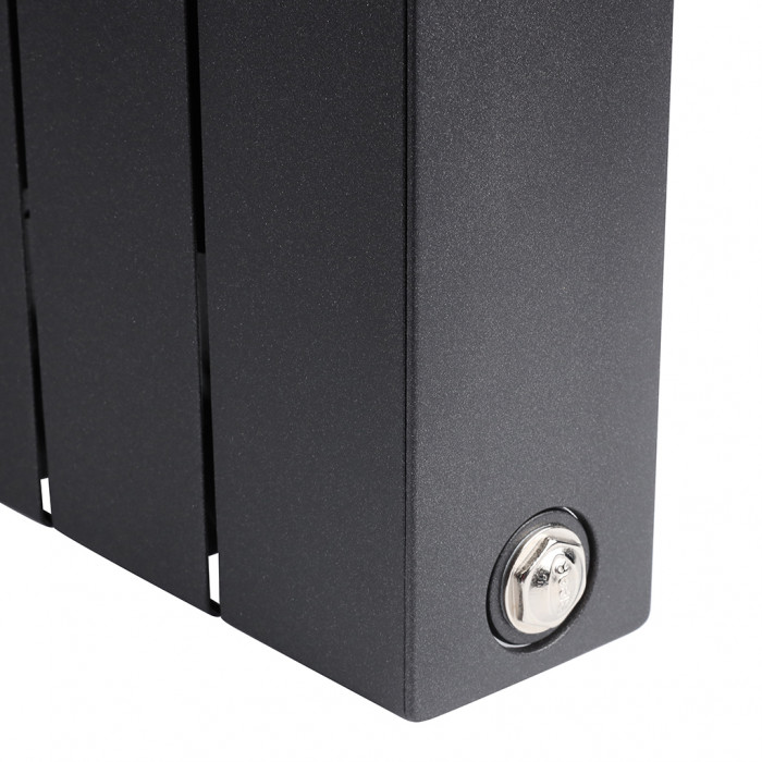 Биметаллический радиатор RIFAR SUPReMO VENTIL 500, 8 секций, нижнее правое подключение, черный