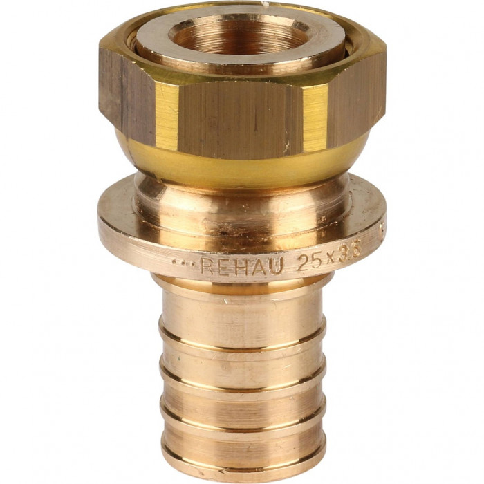REHAU RAUTITAN Фитинги Переходник с накидной гайкой 25-G 3/4 RX+ для труб из сшитого полиэтилена аксиальный