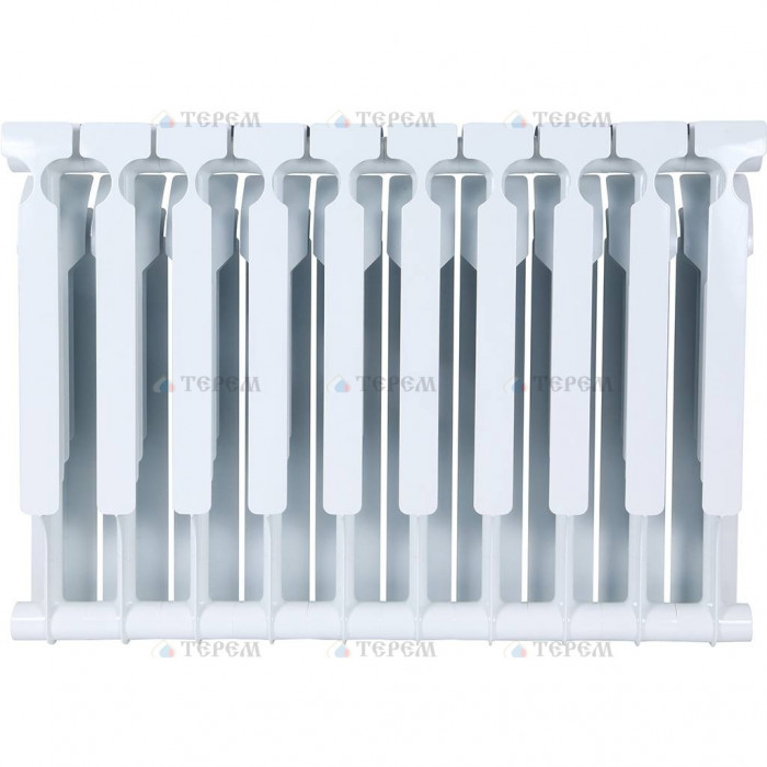 Биметаллический радиатор ROMMER Optima BM 500, 10 секций, боковое подключение, белый